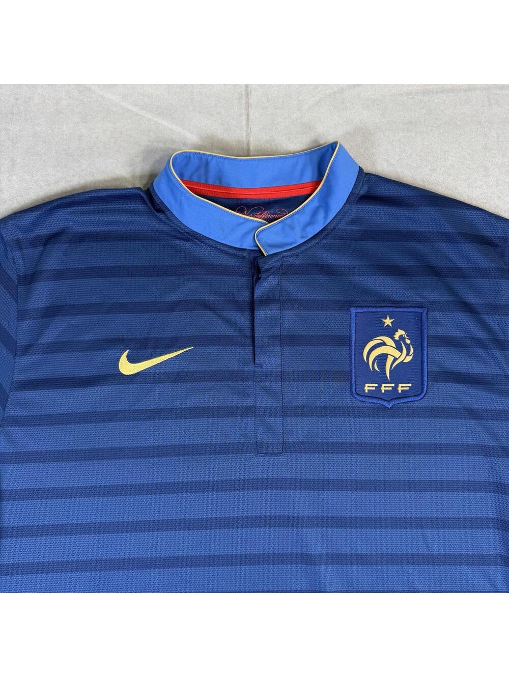 Nike France 2012 Home Football Soccer Jersey Men’s 2XL Blue DriFit 449680-405 - Picture 2 of 7